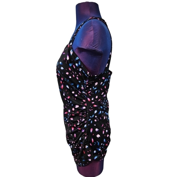 Swim 365‎ One Piece Swimsuit Black with Multi Color Polka Dots Size 18 Plus - Picture 3 of 10